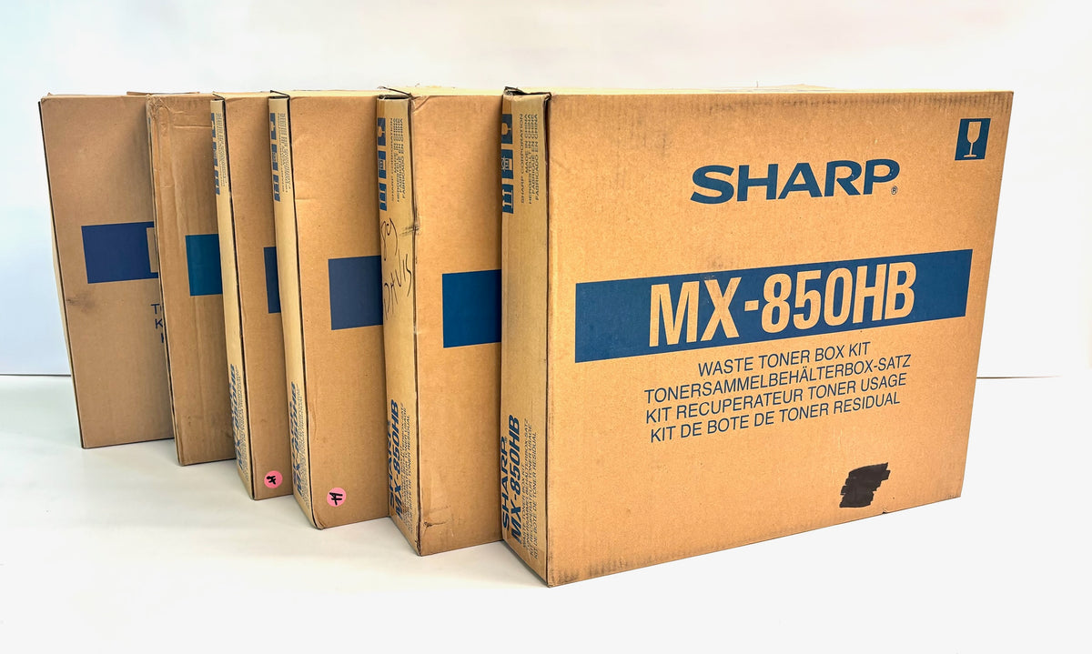 6 Genuine Sharp MXM850, MXM1054 Waste Toner Boxes MX-M850HB, MX850HB