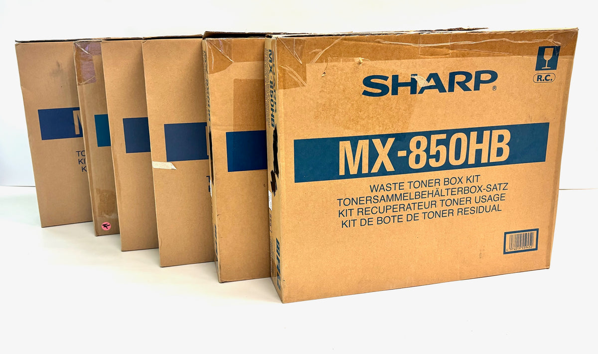 6 Genuine Sharp MXM850, MXM1054 Waste Toner Boxes MX-M850HB, MX850HB