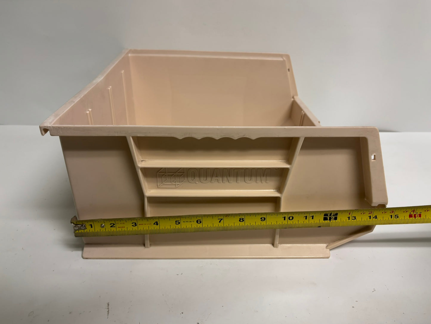 10 PK QUANTUM QUS-250 Hang & Stack Plastic Storage Bin(7in x16 1/2in x14 3/4 in)