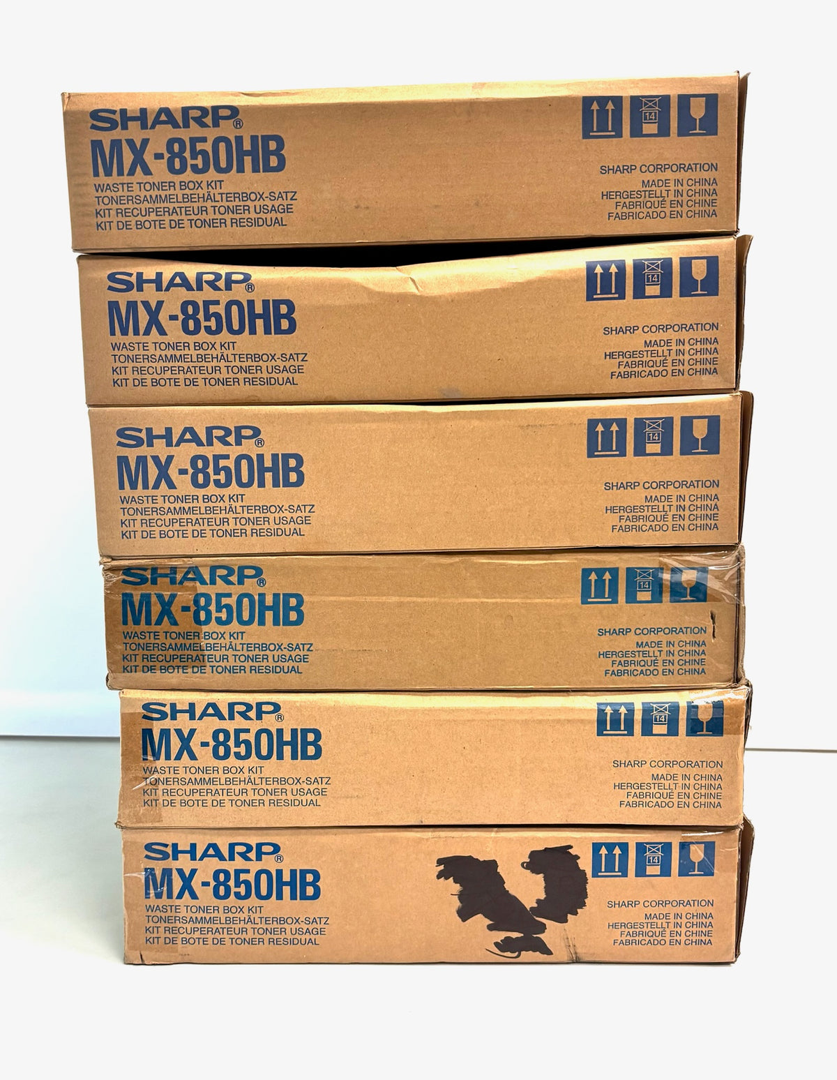 6 Genuine Sharp MXM850, MXM1054 Waste Toner Boxes MX-M850HB, MX850HB