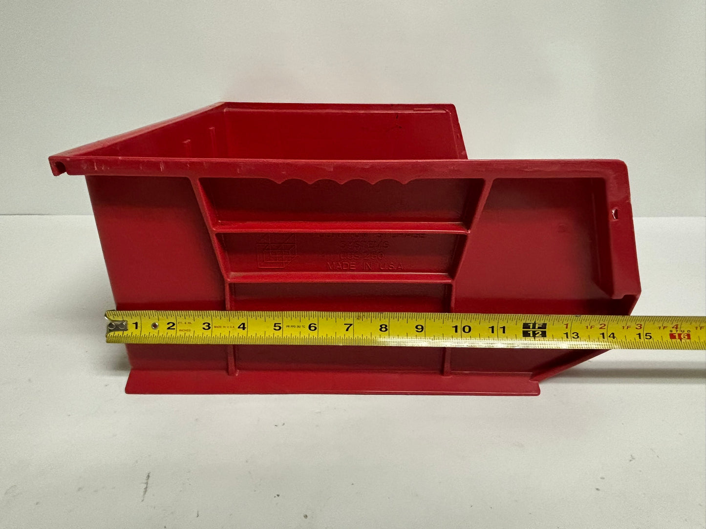10 PK QUANTUM QUS-250 Hang & Stack Plastic Storage Bin(7in x16 1/2in x14 3/4 in)