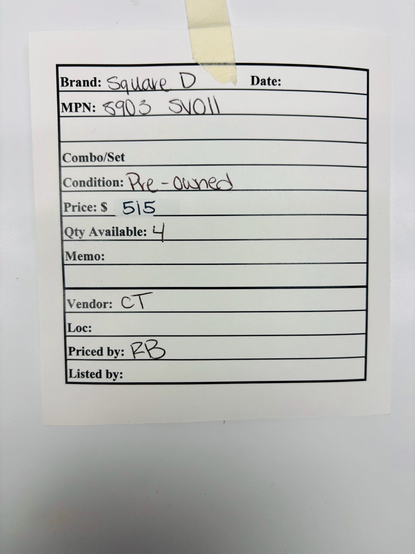 Square D 8903SV011 3-Pole Lighting Contactor 200A