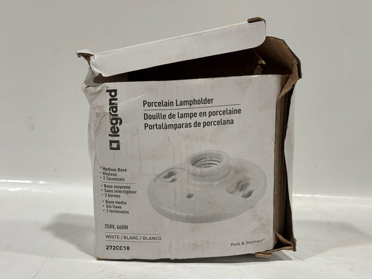 5 PK Legrand 272 Keyless Porcelain Medium-Base Lamp holder