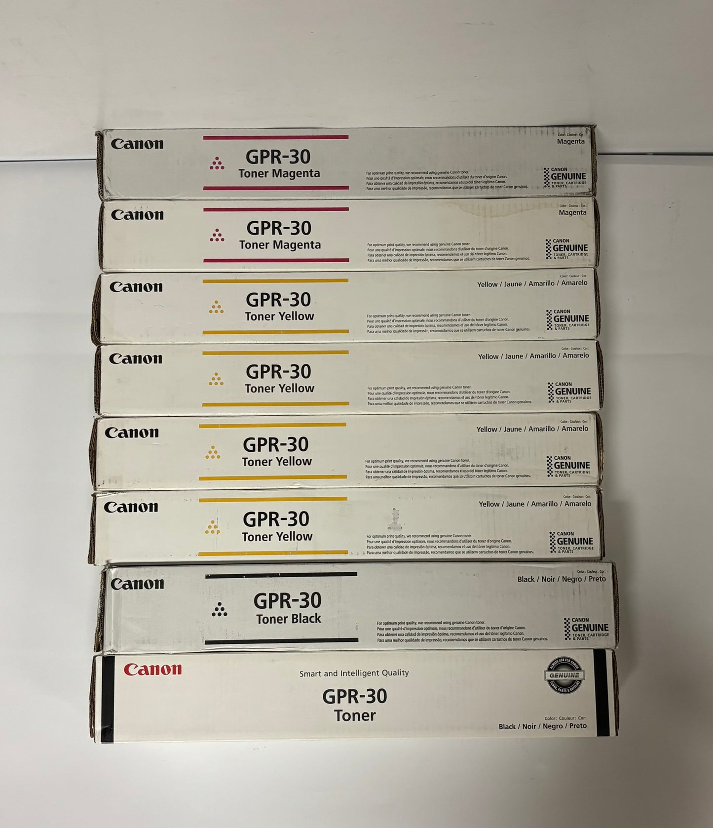 8 Genuine Canon iR ADVANCE C5045,C5051,C5250,C5255 GPR-30 MYK Toners (No Cyan)