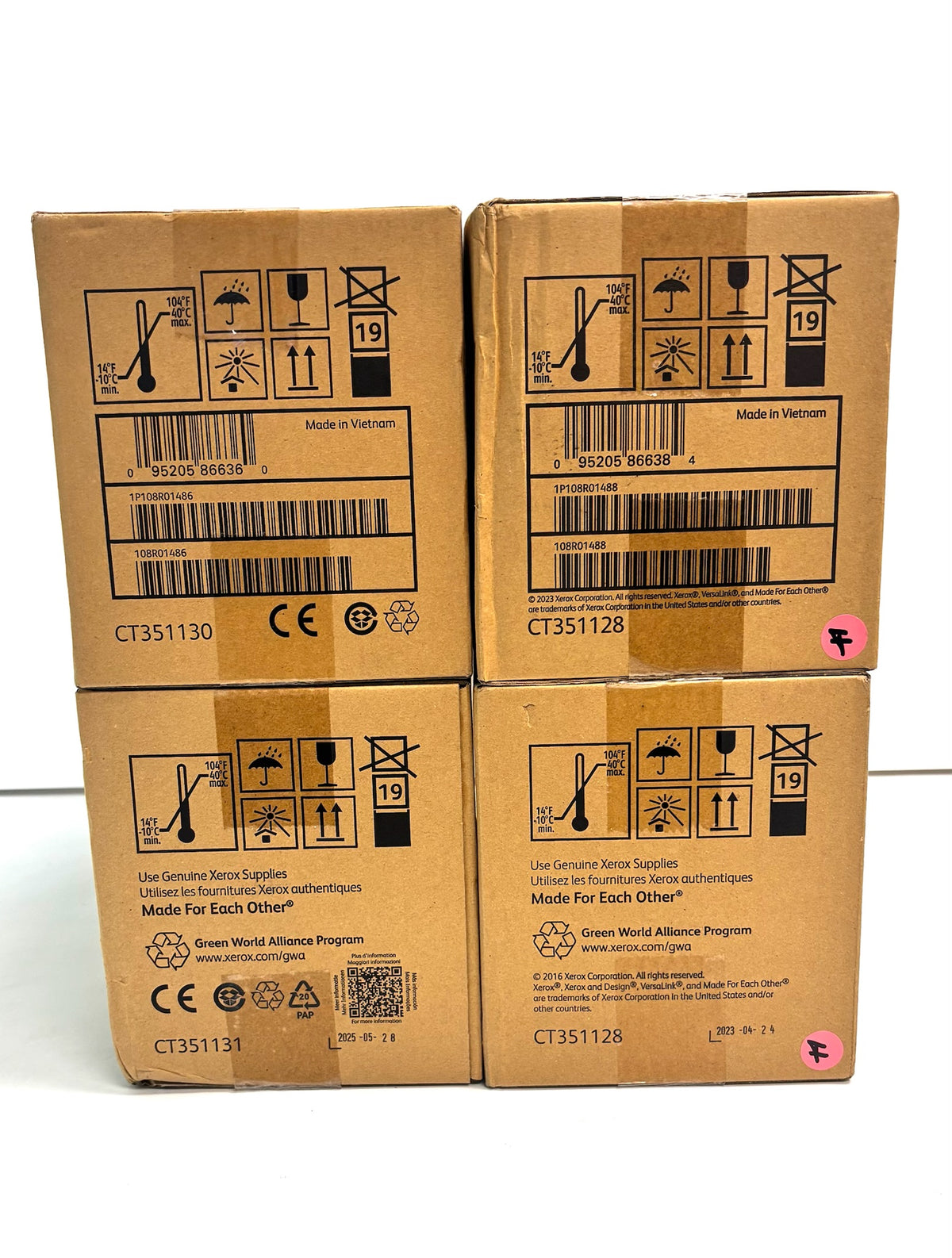 4 Genuine Xerox VersaLink C600,C605 Mag Yellow & Black Drums 108R01486,1487,1488