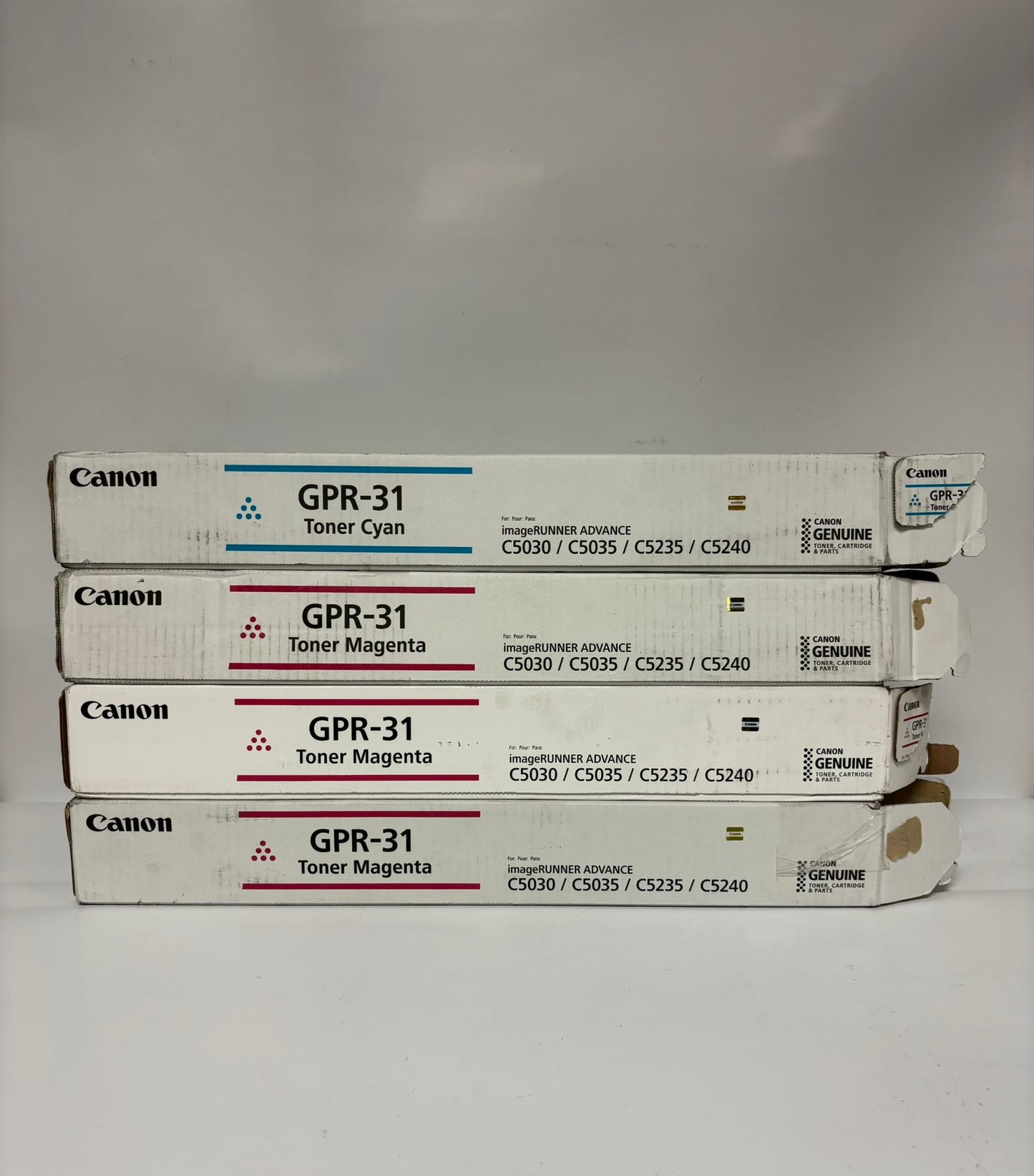 4 Open Genuine Canon iRA C5030,C5035,C5235,C5240 GPR-31C, GPR-31M Toners