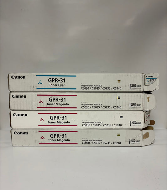 4 Open Genuine Canon iRA C5030,C5035,C5235,C5240 GPR-31C, GPR-31M Toners