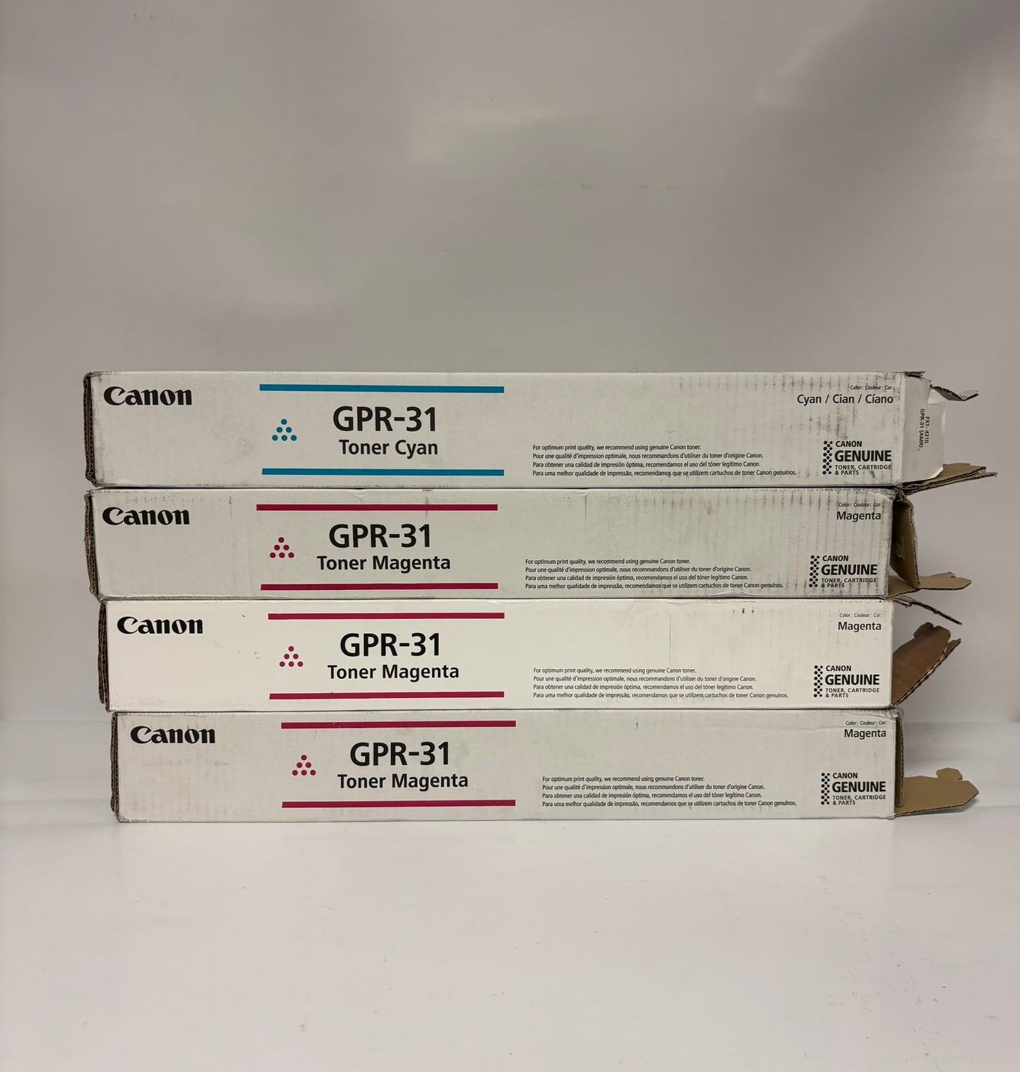 4 Open Genuine Canon iRA C5030,C5035,C5235,C5240 GPR-31C, GPR-31M Toners