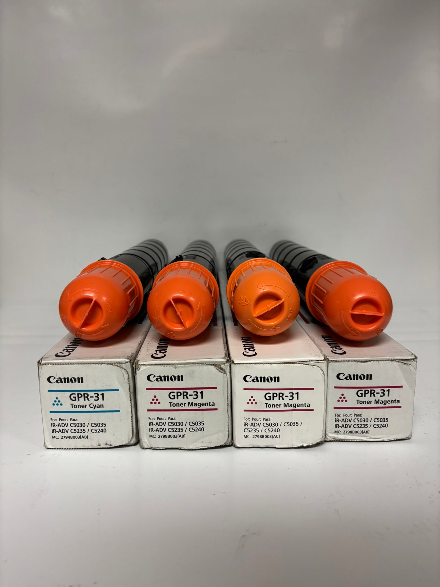 4 Open Genuine Canon iRA C5030,C5035,C5235,C5240 GPR-31C, GPR-31M Toners