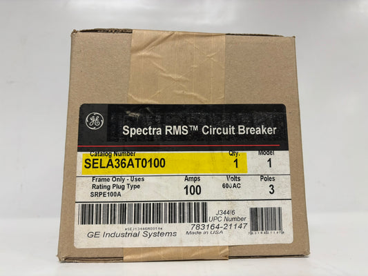GE Spectra SELA36AT0100 3-Pole Circuit Breaker frame only – 100 AMP, 600 VAC