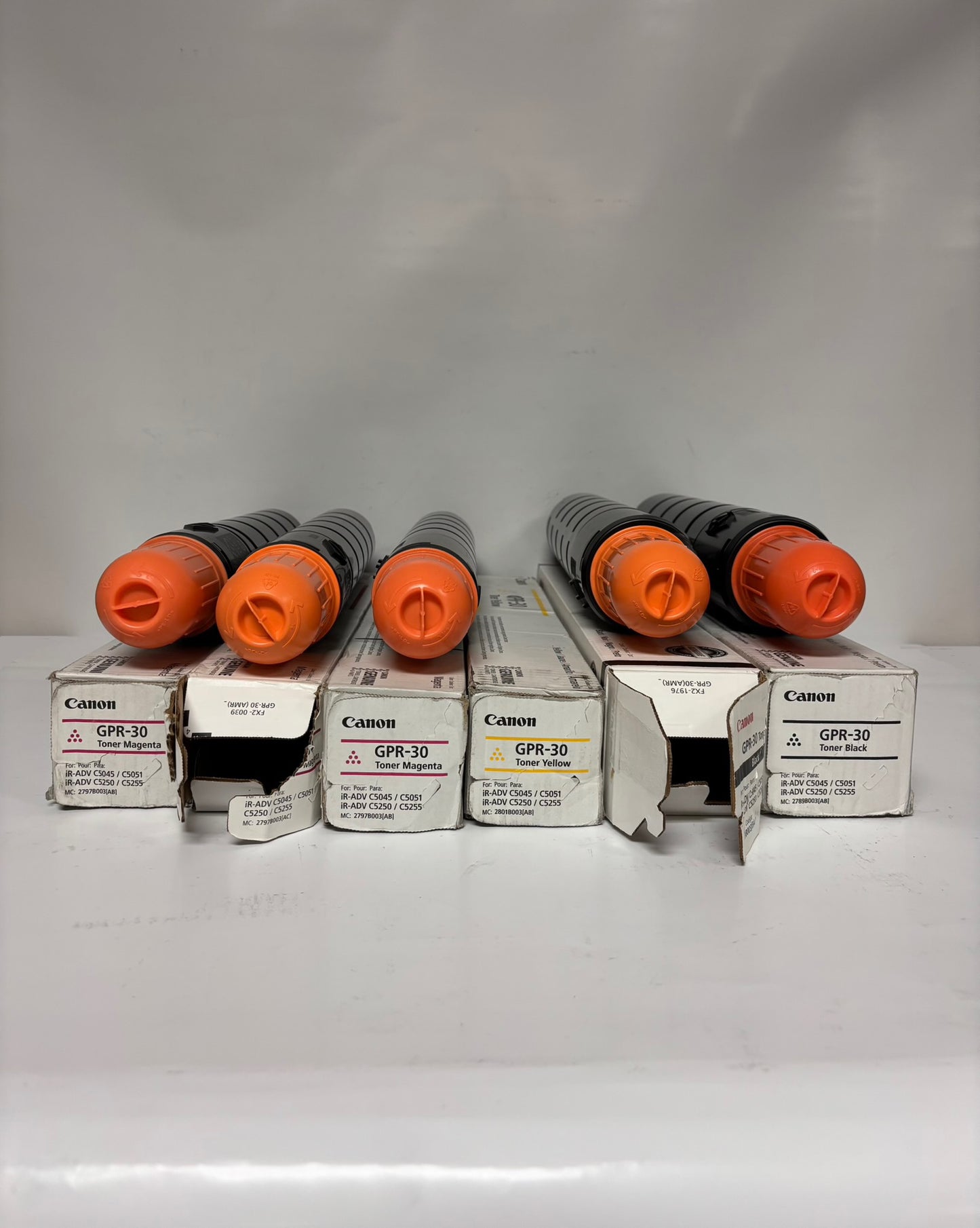 6 Open Genuine Canon iRA C5045,C5051,C5250,C5255 GPR-30MYK Toners (No Cyan)