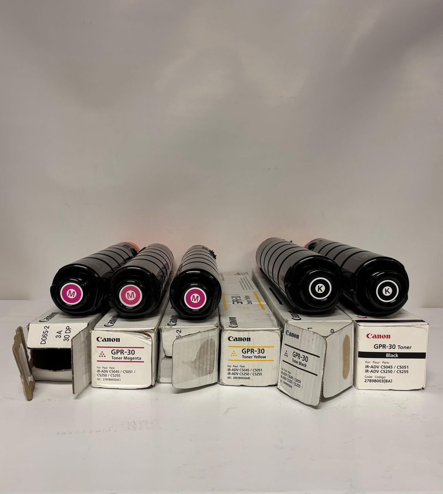 6 Open Genuine Canon iRA C5045,C5051,C5250,C5255 GPR-30MYK Toners (No Cyan)