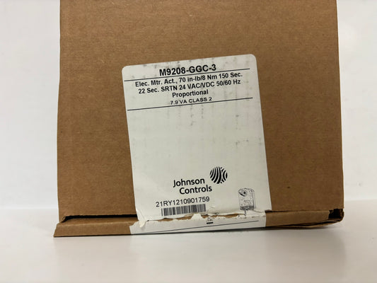 Johnson Controls M9208-GGC-3 Modulating Actuator, 24V-3NM, 70 in-lb/8 Nm-50/60HZ