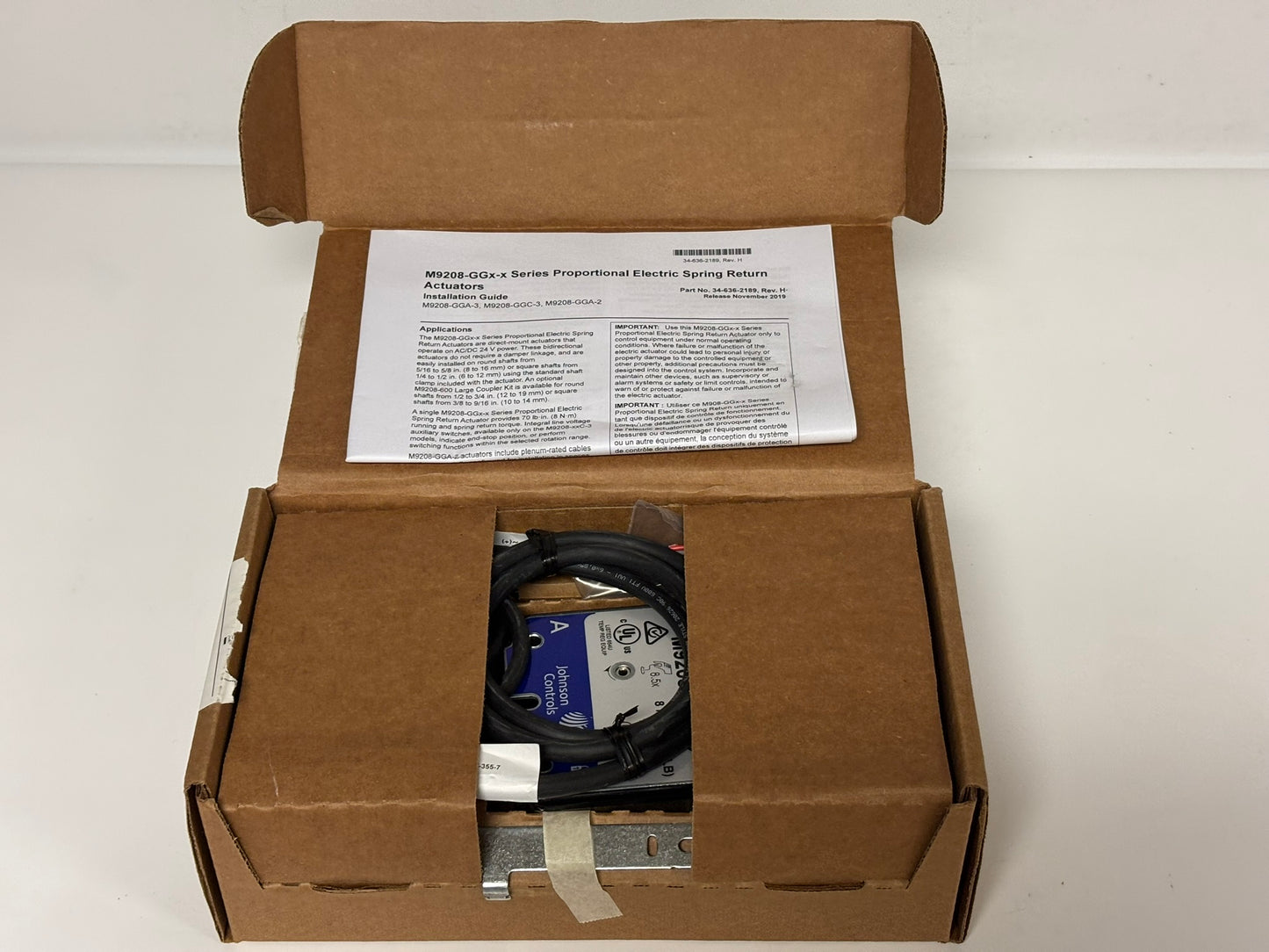 Johnson Controls M9208-GGC-3 Modulating Actuator, 24V-3NM, 70 in-lb/8 Nm-50/60HZ