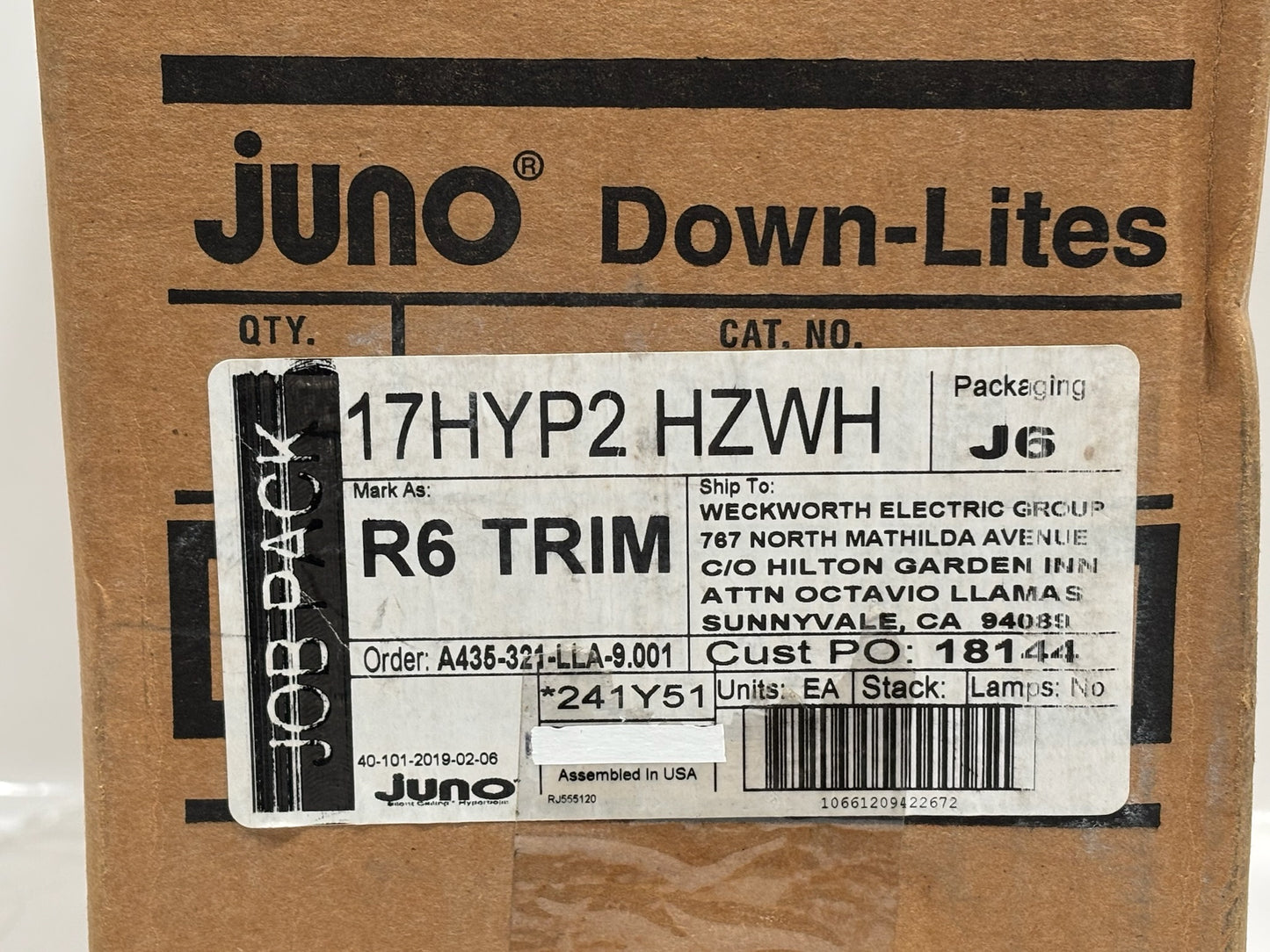 Juno 17HYP2-HZWH 4″ LED Hyperbolic Recessed Trim – Haze/White
