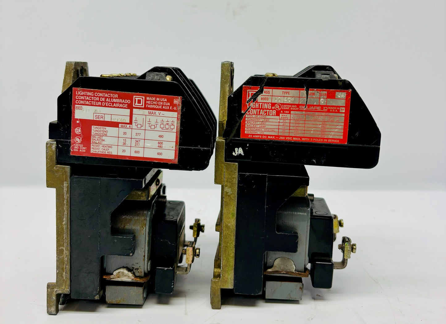 2 Pk Square D 8903L040 40A 4-Pole Lighting Contactor