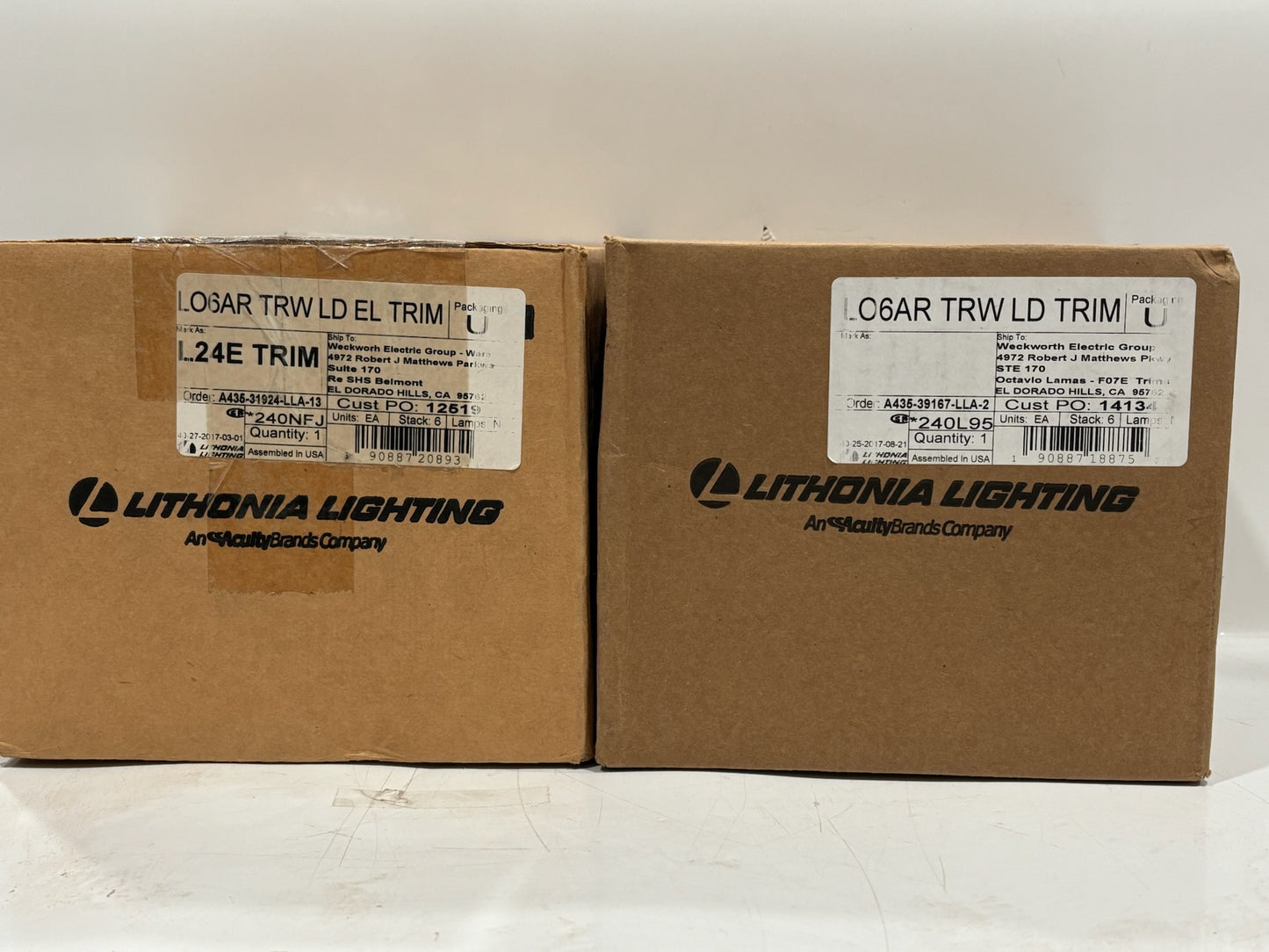 2 PK Lithonia LO4AR TRW LD 4" Round LED Reflector Trim – White/Clear