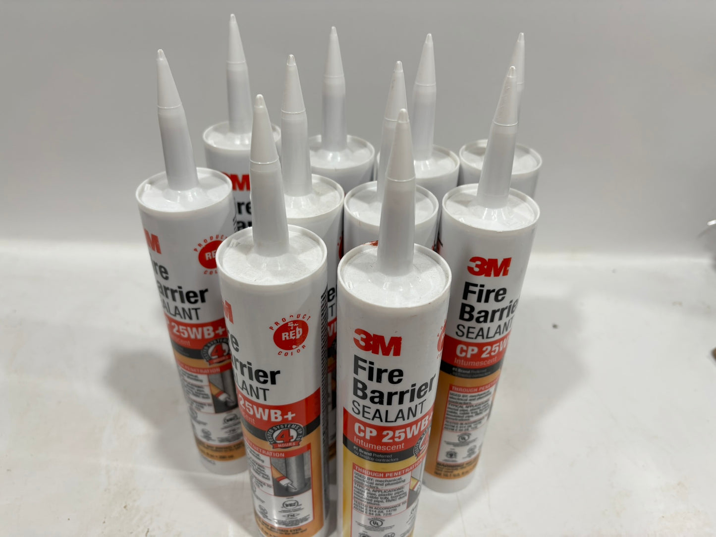 10 PK 3M Fire Barrier Sealant CP 25WB+ – 4-Hour Firestop Caulk, Paintable & Re-enterable