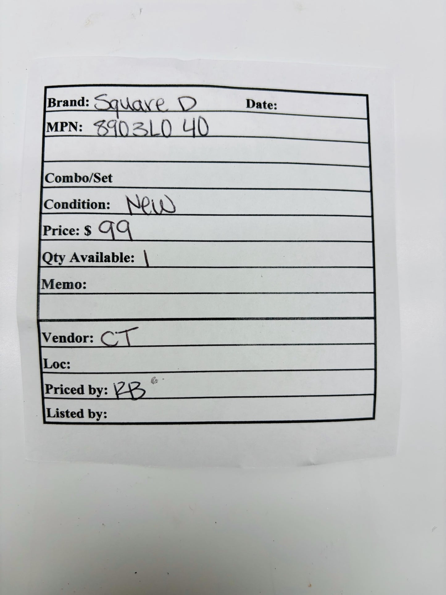 Square D 8903L040 40A 4-Pole Lighting Contactor