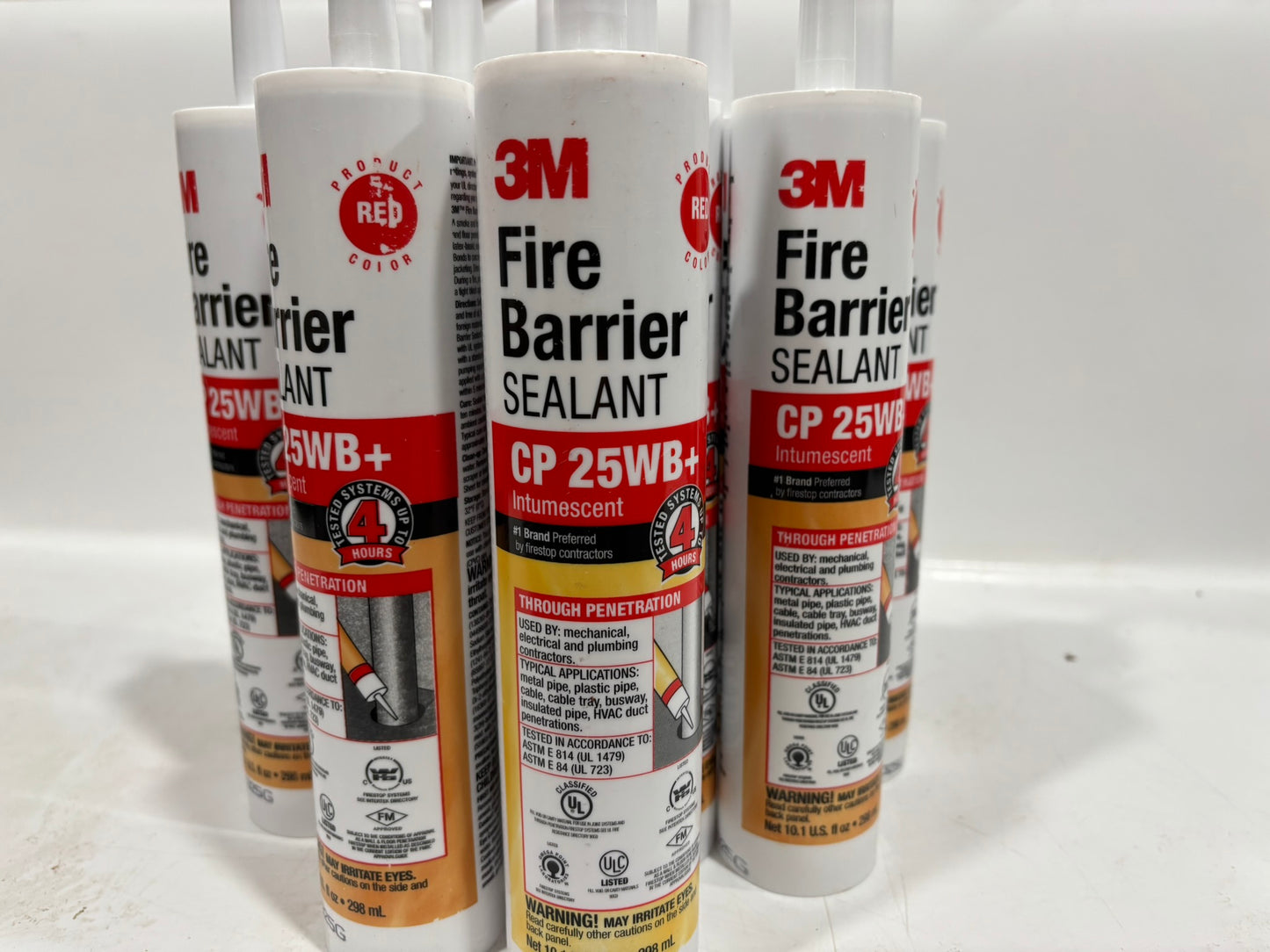 10 PK 3M Fire Barrier Sealant CP 25WB+ – 4-Hour Firestop Caulk, Paintable & Re-enterable