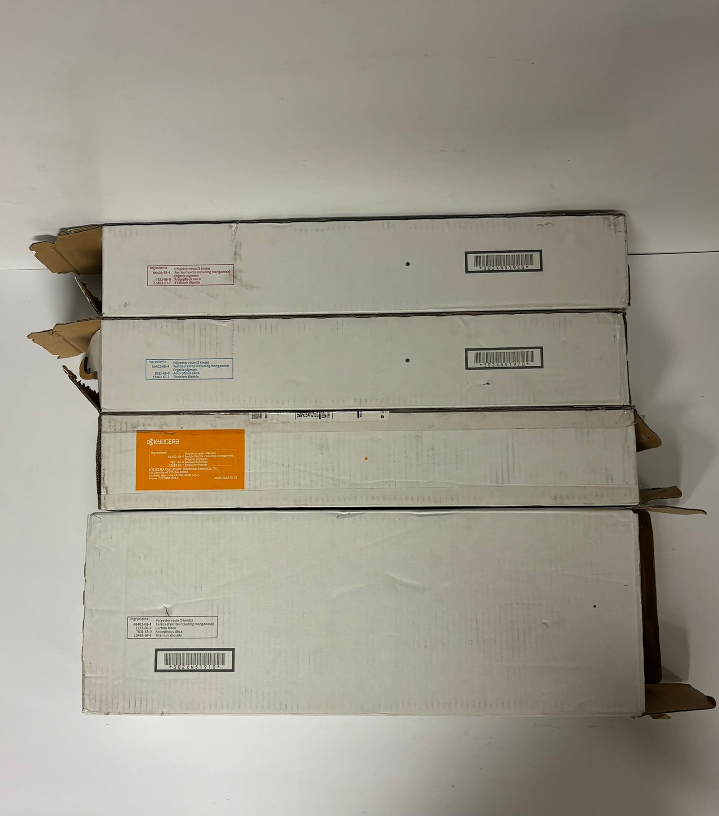 4 Genuine Kyocera 7052ci,7353ci,8052ci,8353ci CMYK Toners TK-8739CMK & TK-8727Y