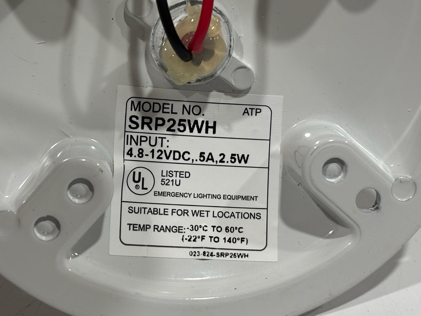 Sure-Lites SRP25WH Single-Head Surface-Mount LED Emergency Remote Light