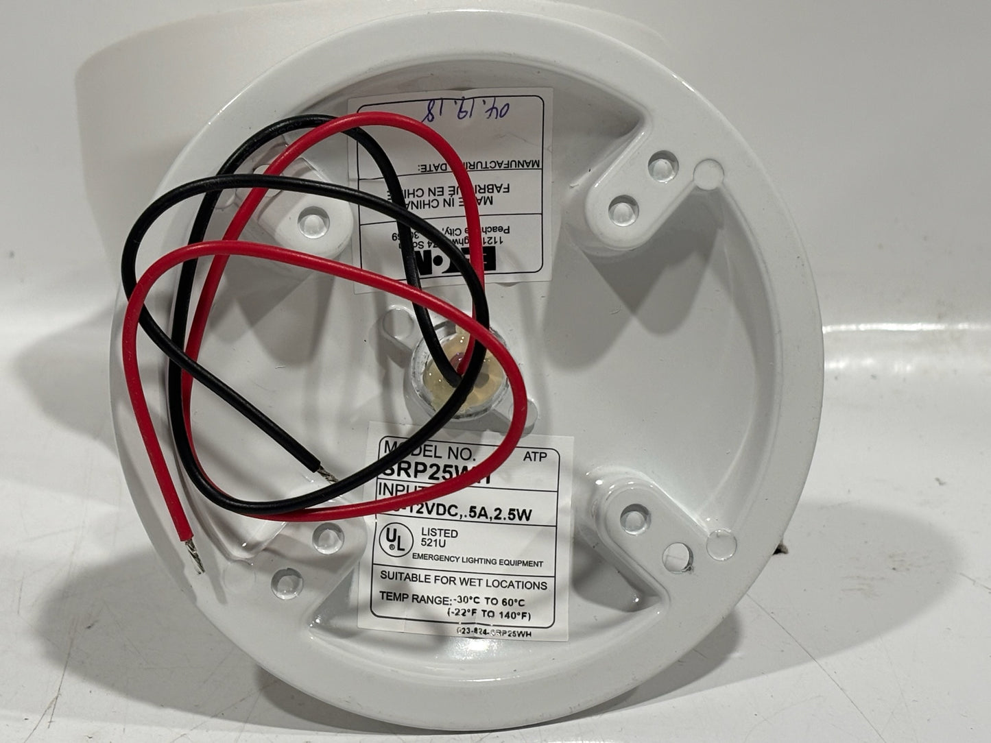 Sure-Lites SRP25WH Single-Head Surface-Mount LED Emergency Remote Light