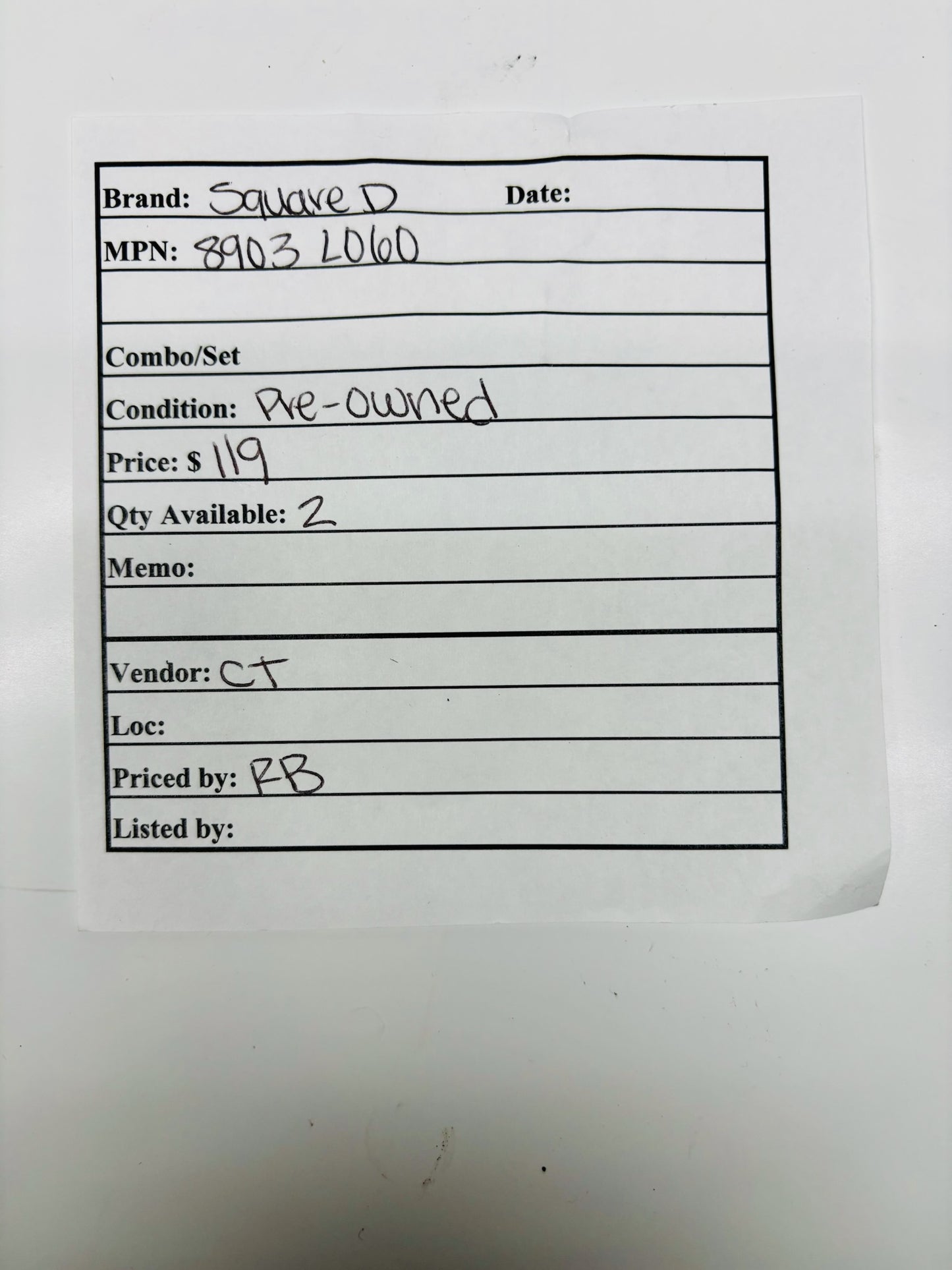 Square D 8903L060 Lighting Contactor
