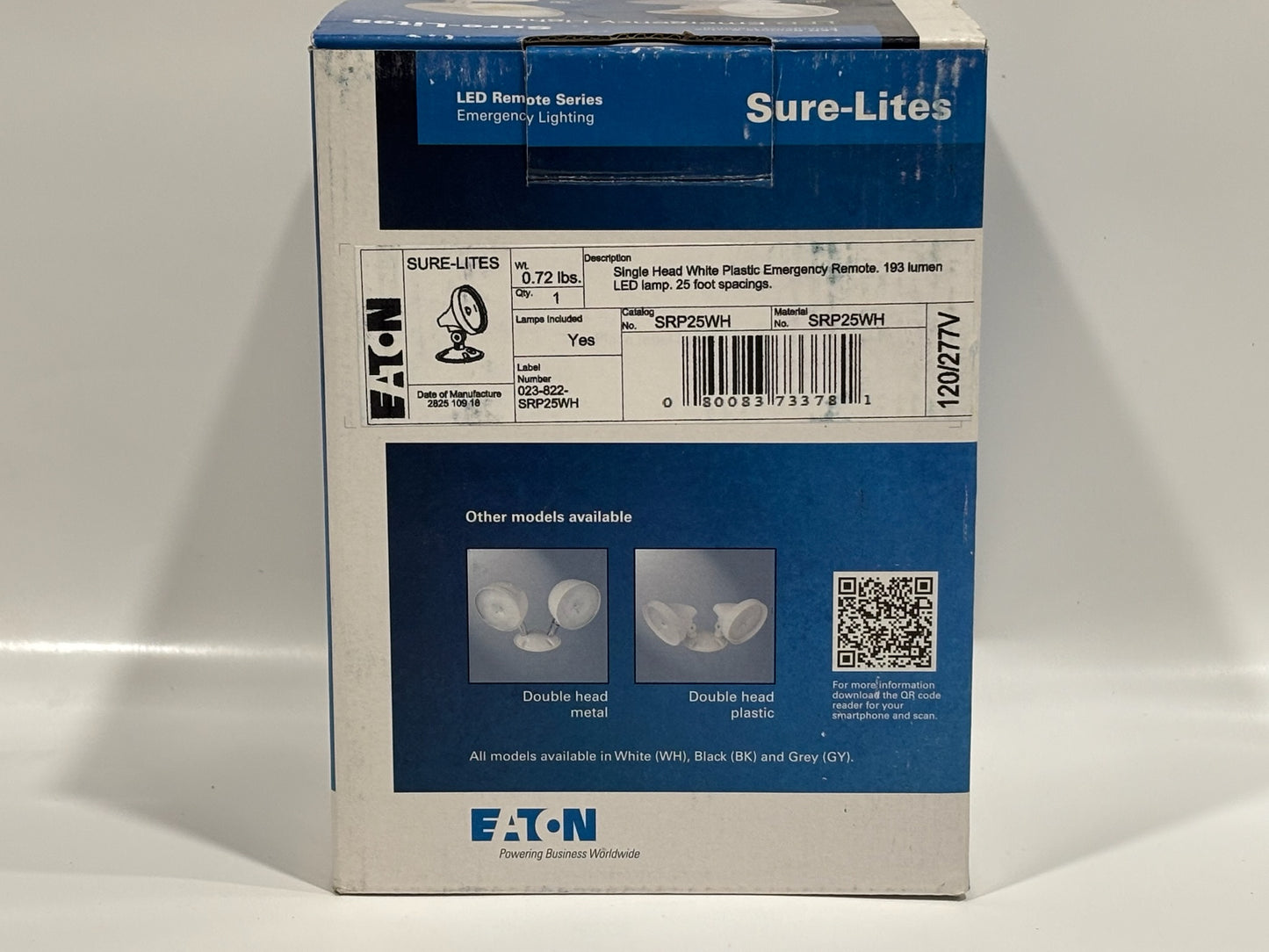 Sure-Lites SRP25WH Single-Head Surface-Mount LED Emergency Remote Light