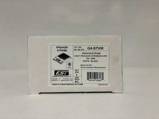 Edwards Systems Technology Speaker Strobe G4-S7VM - 70V RMS White/Blanc