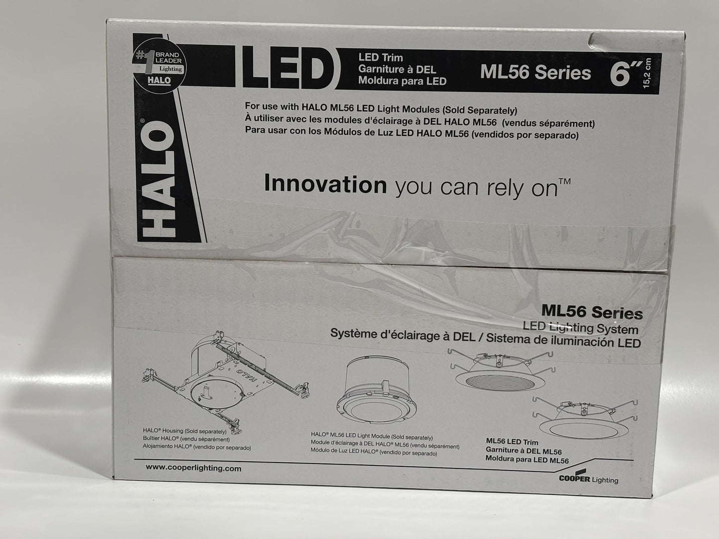 3 Pk Halo 6925C 6" LED Reflector Trim – Specular Clear with White Flange
