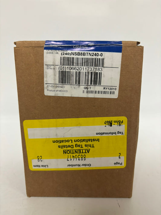 Johnson Controls NSB8BTN240-0 Humidity Sensor Temp, Display, Setpoint, White