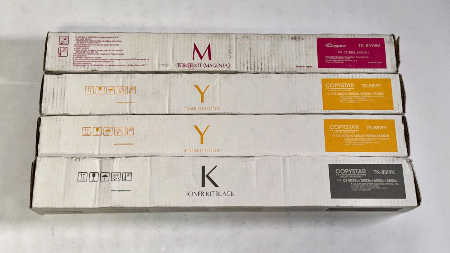 4 OEM Kyocera / Copystar TASKalfa 5052ci,5053ci,6052ci,6053ci TK-8519 MYYK Toners