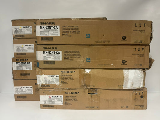 8 Cosmetic OEM Sharp MX-6240N,6500N,6580N CMYK Toners MX-62NTCA,MA,YA,BA