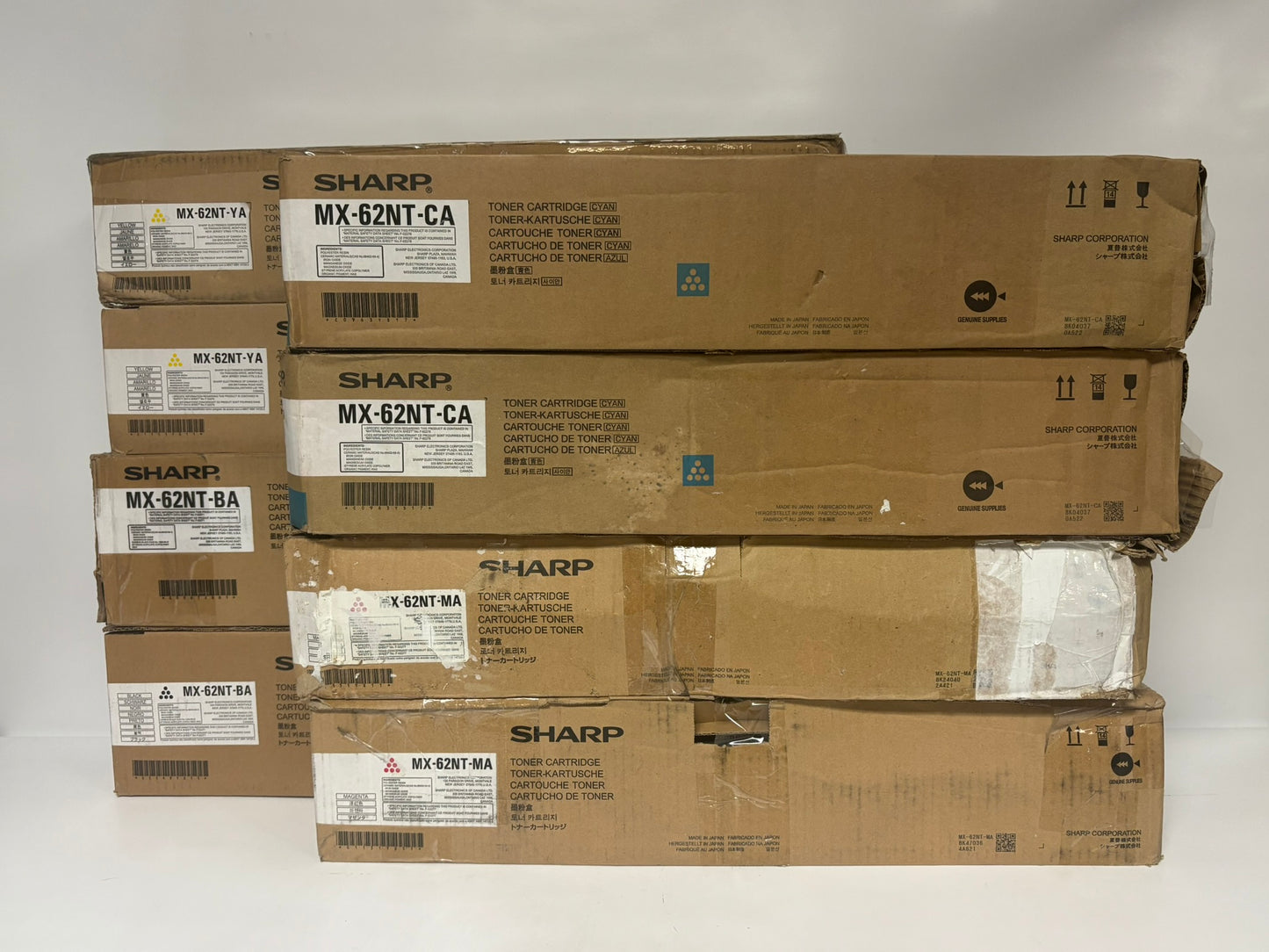 8 Cosmetic OEM Sharp MX-6240N,6500N,6580N CMYK Toners MX-62NTCA,MA,YA,BA
