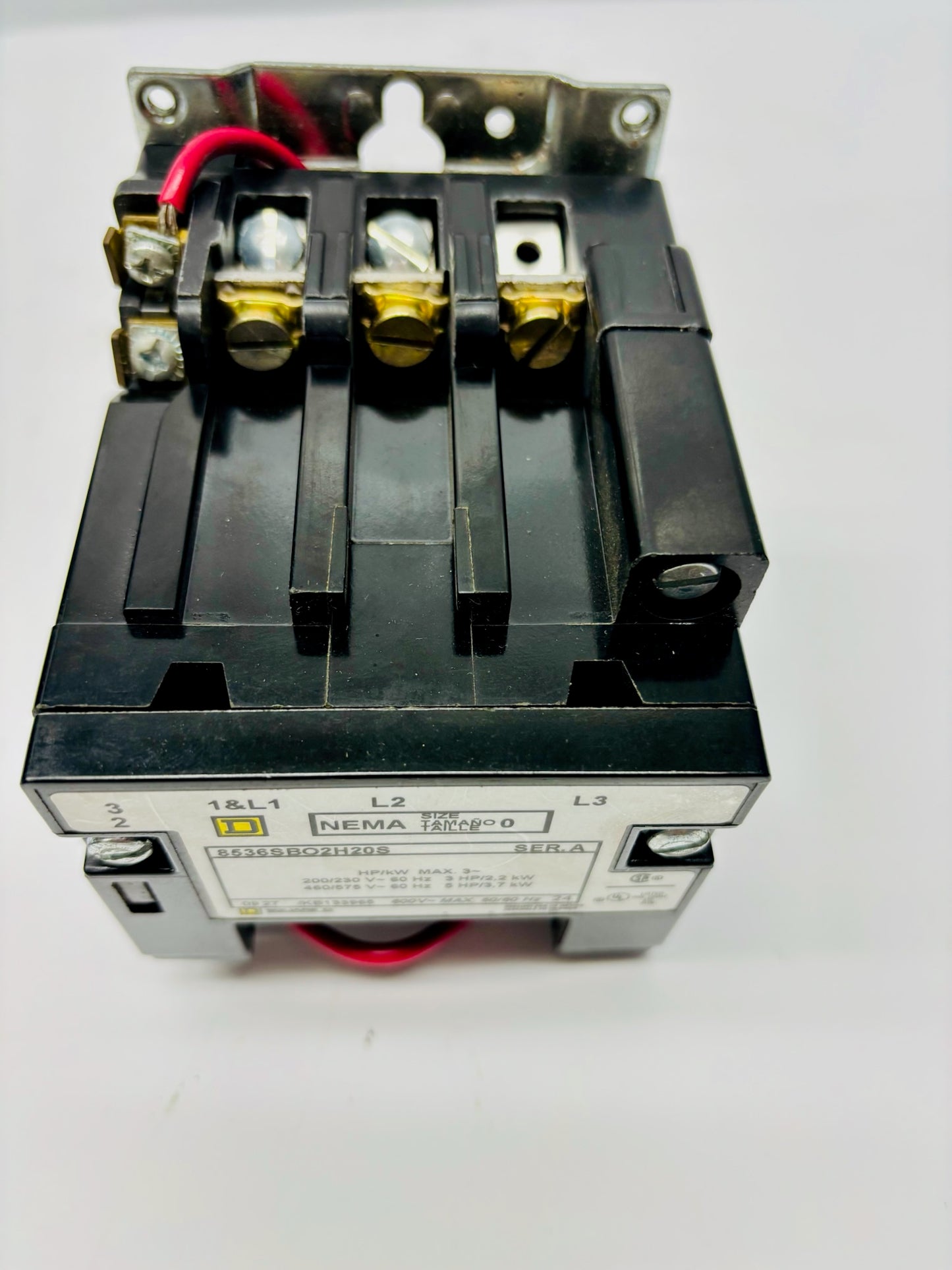 Square D 8536SB02H20S NEMA size 0 Three Pole Magnetic Motor Starter