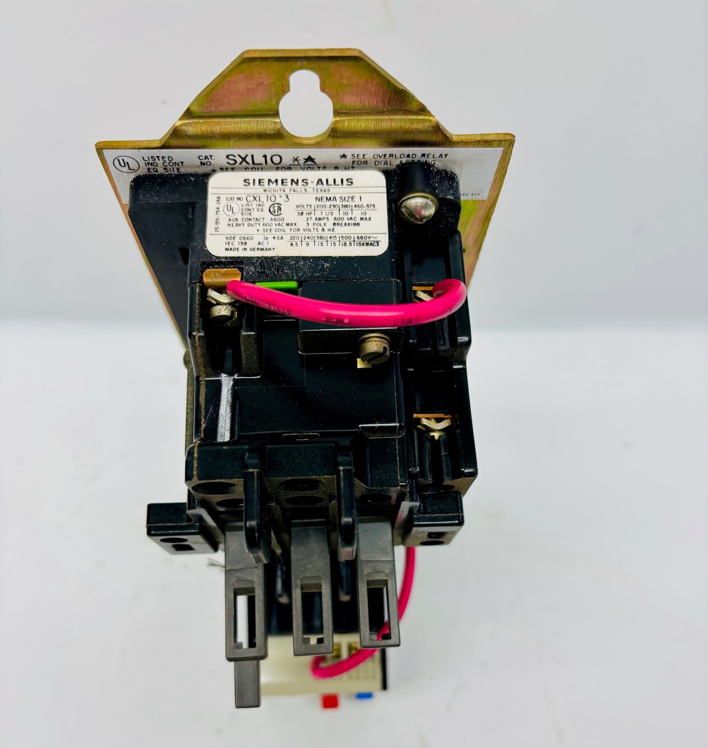Siemens OLR 0200 thermal motor overload relay 1.25–2 A with CXL03