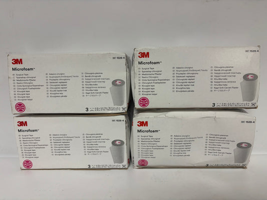 4 New 3M Micro Foam Water Resistant Medical Tape 1528-4 ( 4 x 5 1/2 yd ) EXP: 2026-07
