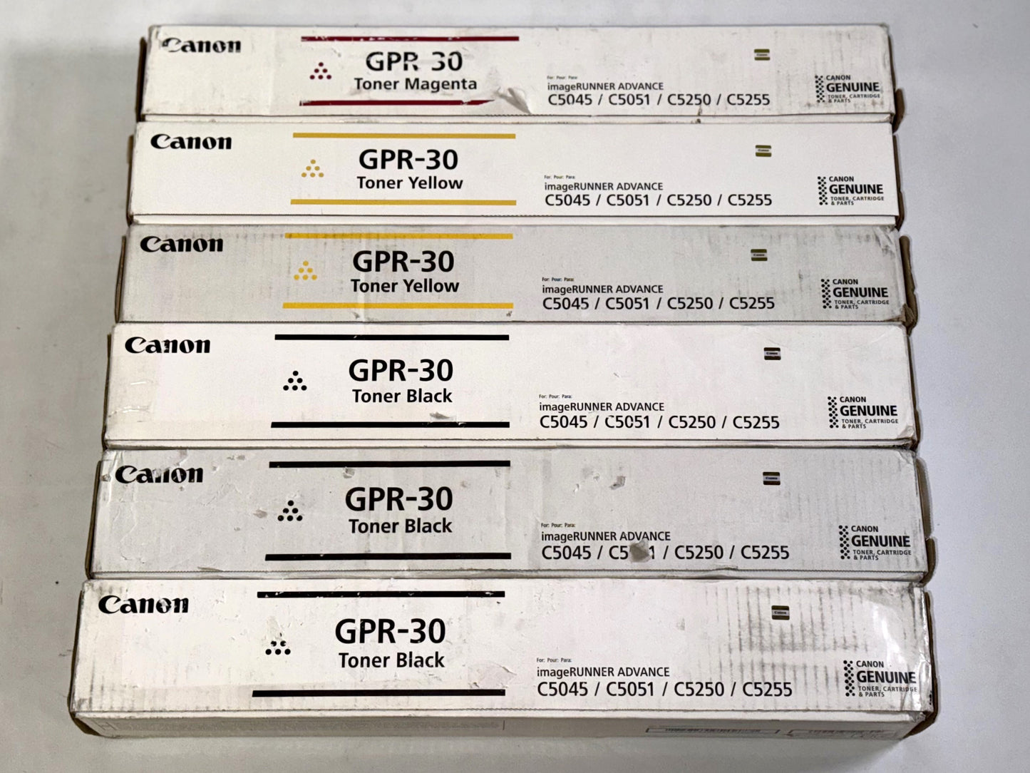 6 Genuine Canon iR ADVANCE C5045, C5051, C5250, C5255 GPR-30 MYYKKK Toners