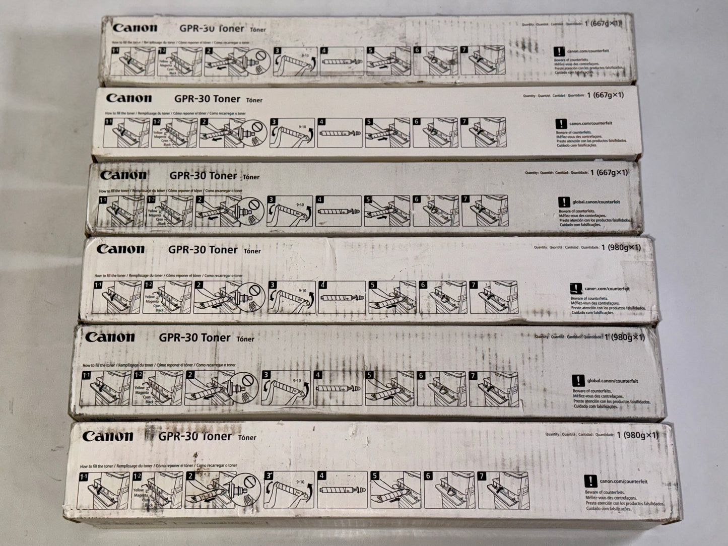 6 Genuine Canon iR ADVANCE C5045, C5051, C5250, C5255 GPR-30 MYYKKK Toners