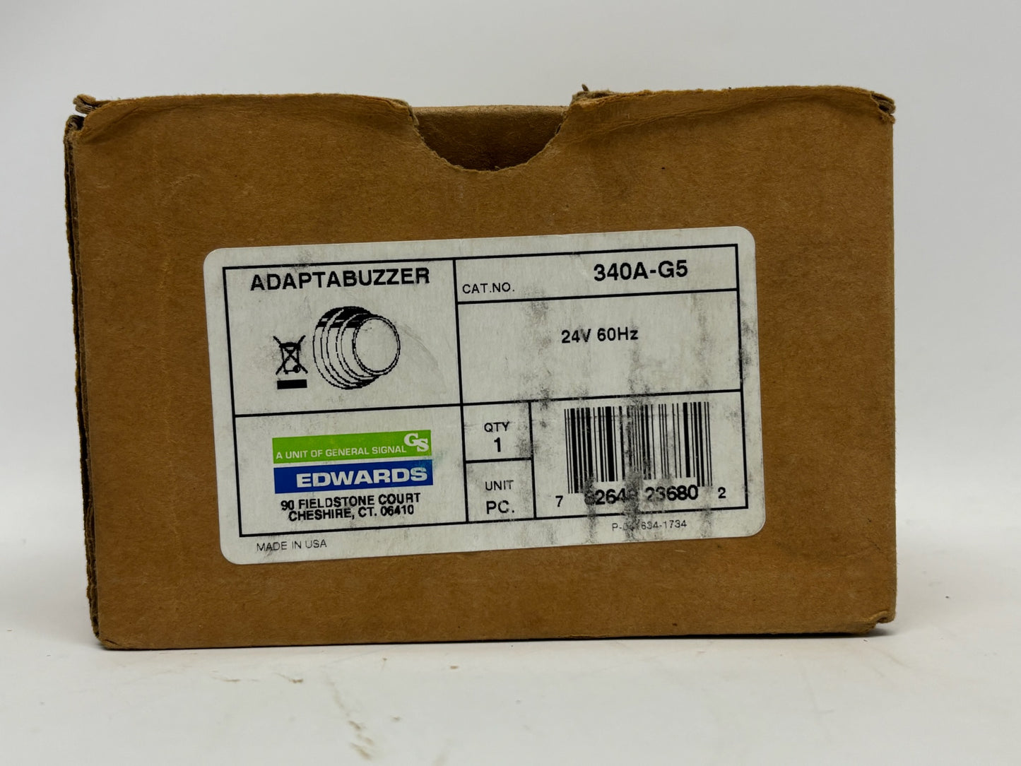 Edwards 340A-G5 Vibrating Buzzer, 24VAC, Heavy-Duty, Adjustable 80dB