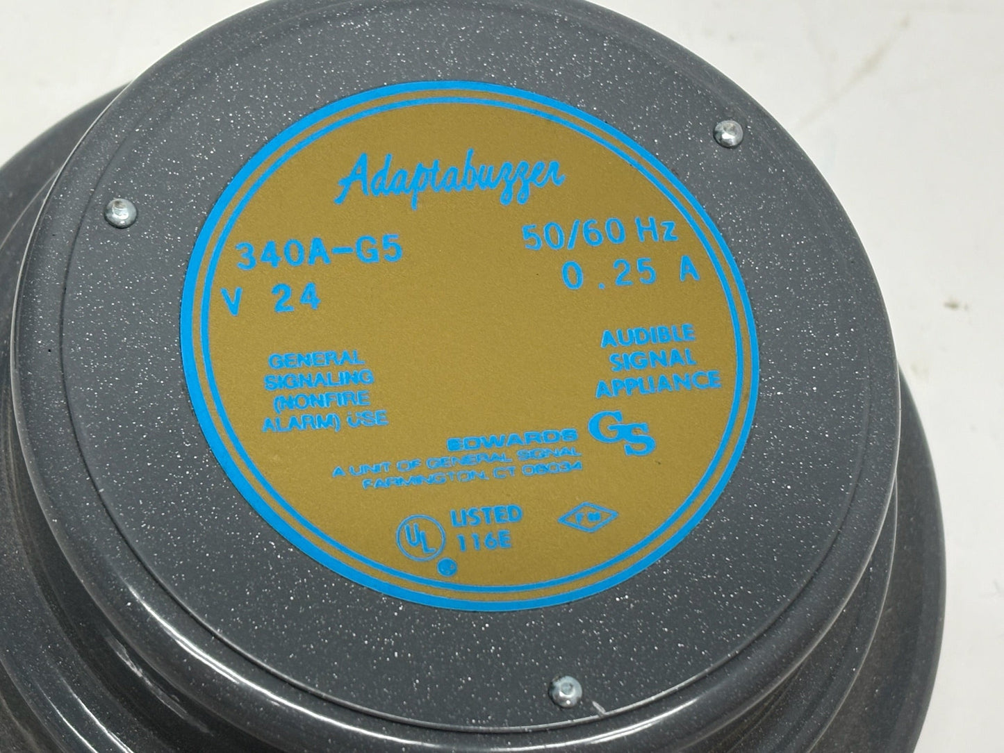 Edwards 340A-G5 Vibrating Buzzer, 24VAC, Heavy-Duty, Adjustable 80dB