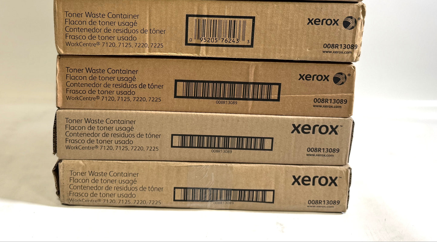 4 OEM Xerox WorkCentre 7120, 7125, 7220, 7225 Waste Toner Containers 008R13089