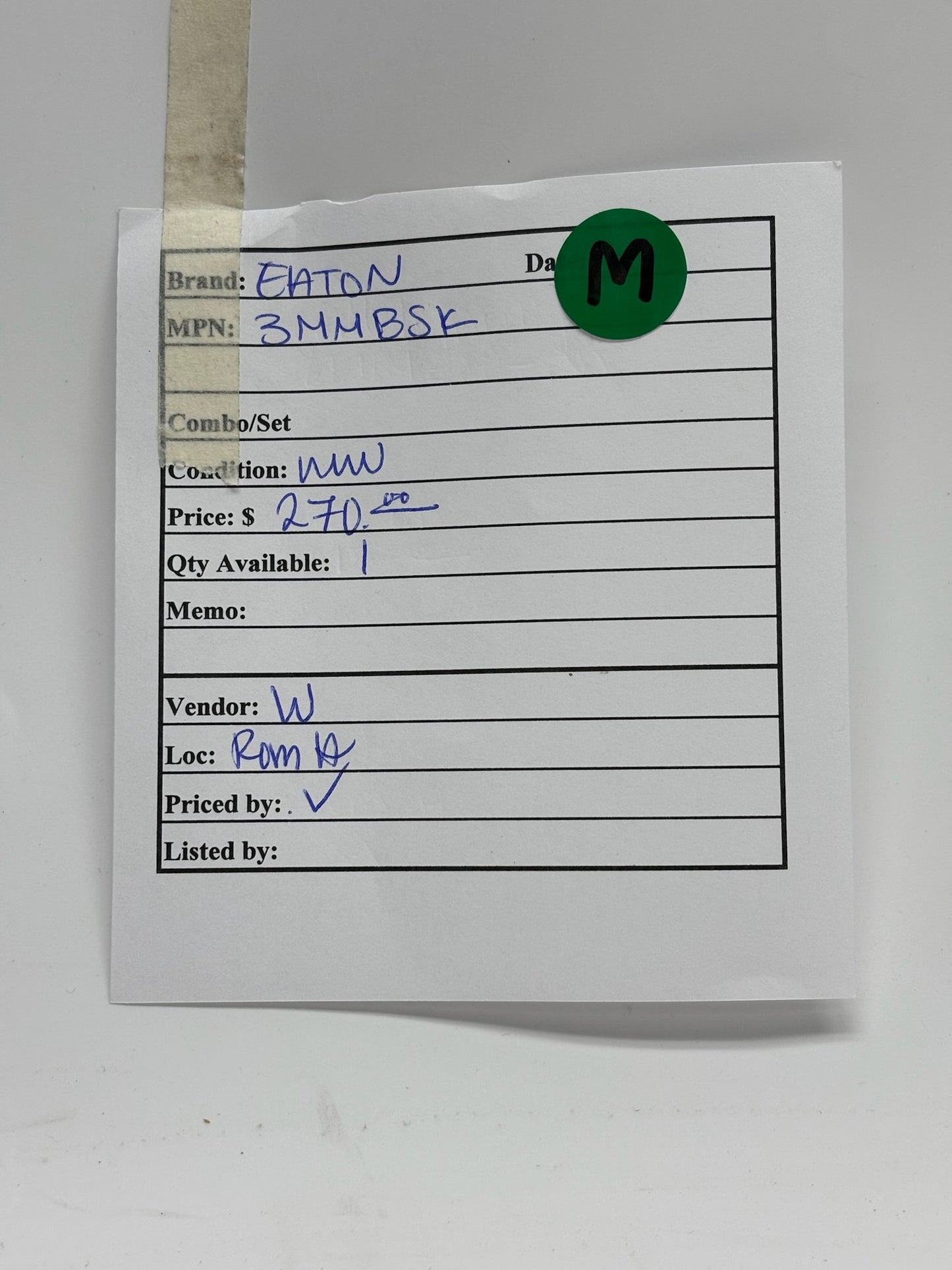 Eaton 3MMBSK 1200A Bussed Spacer for 1MP/1MM/3MM Meter Stacks, 4" Wire