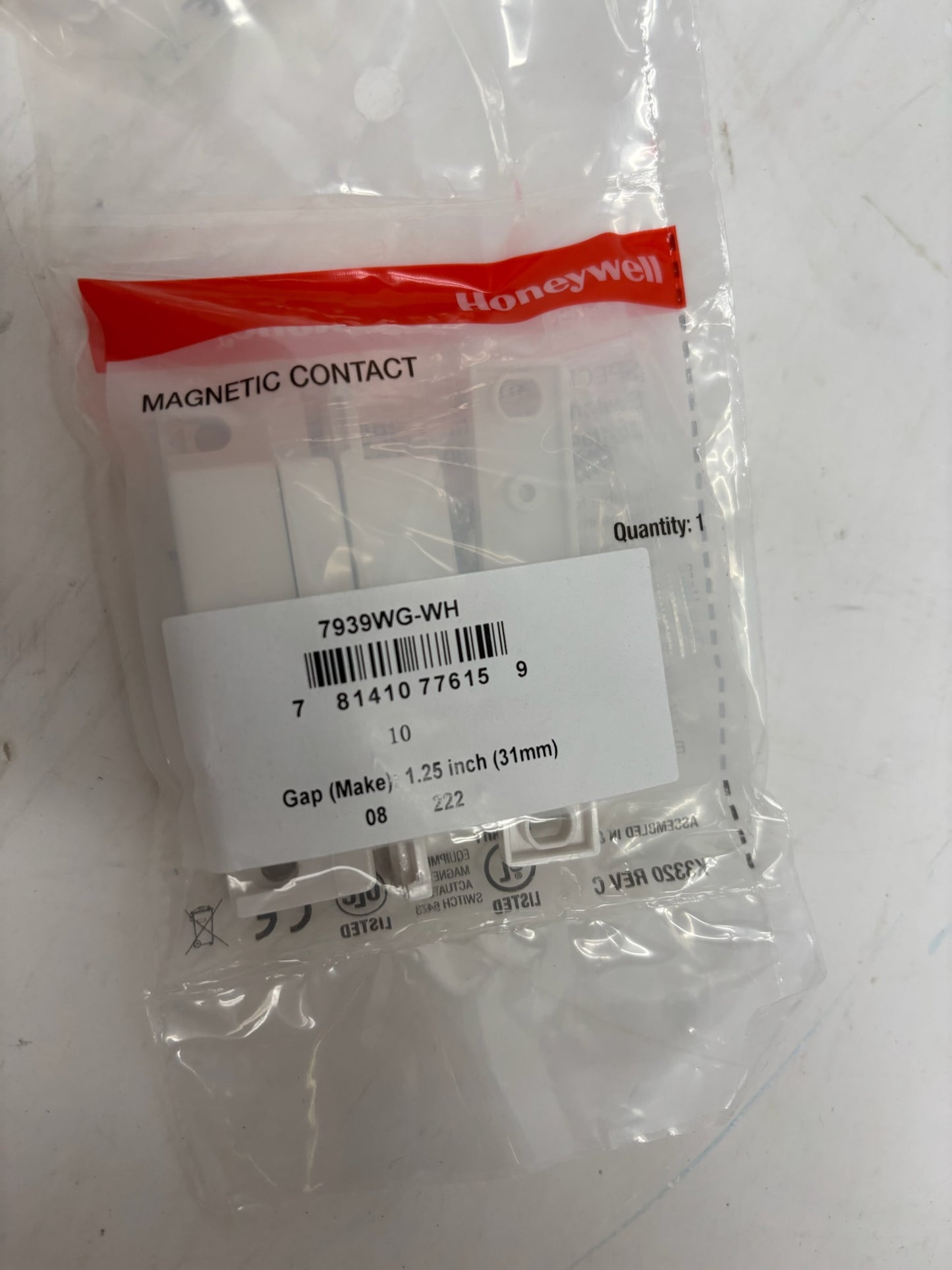 20 PK Honeywell 7939WG-WH Surface Mount Magnetic Contact (White)