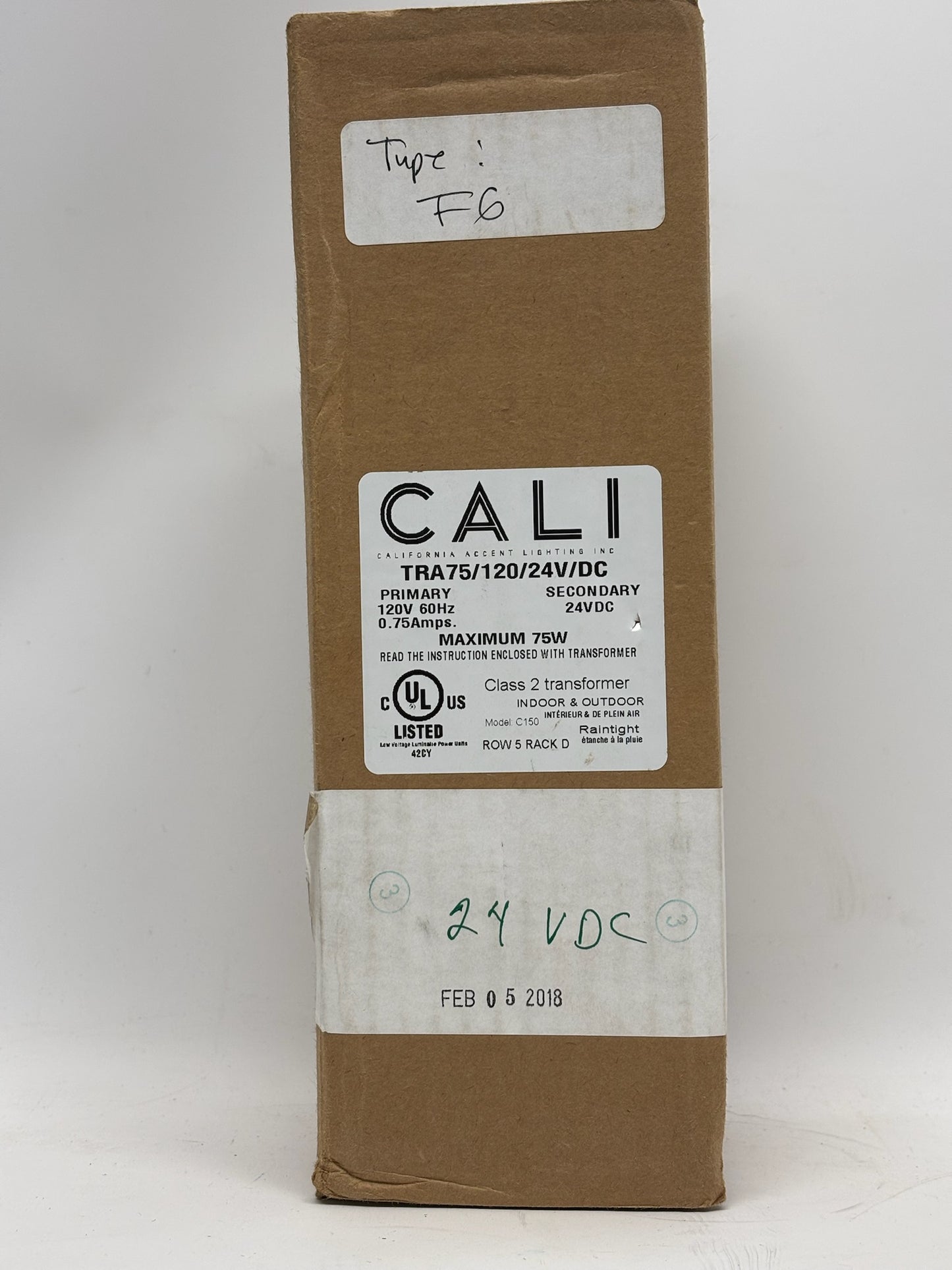 Transformer Cali TRA-75, 120V AC to 24V DC, Encapsulated 75VA Unit