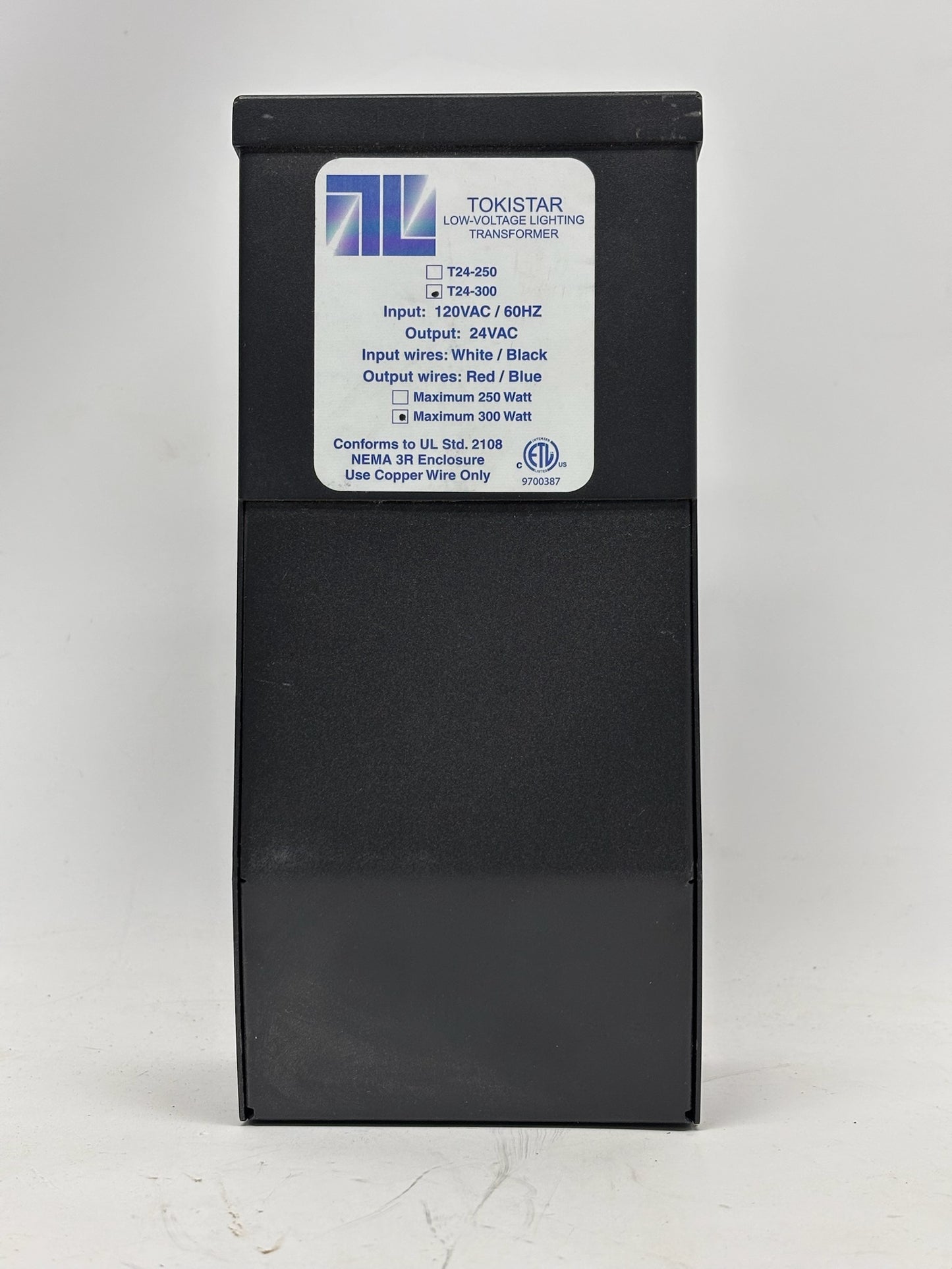 Tokistar T24-300 Transformer, 300W 24VAC, NEMA 3R Outdoor Rainproof Enclosure