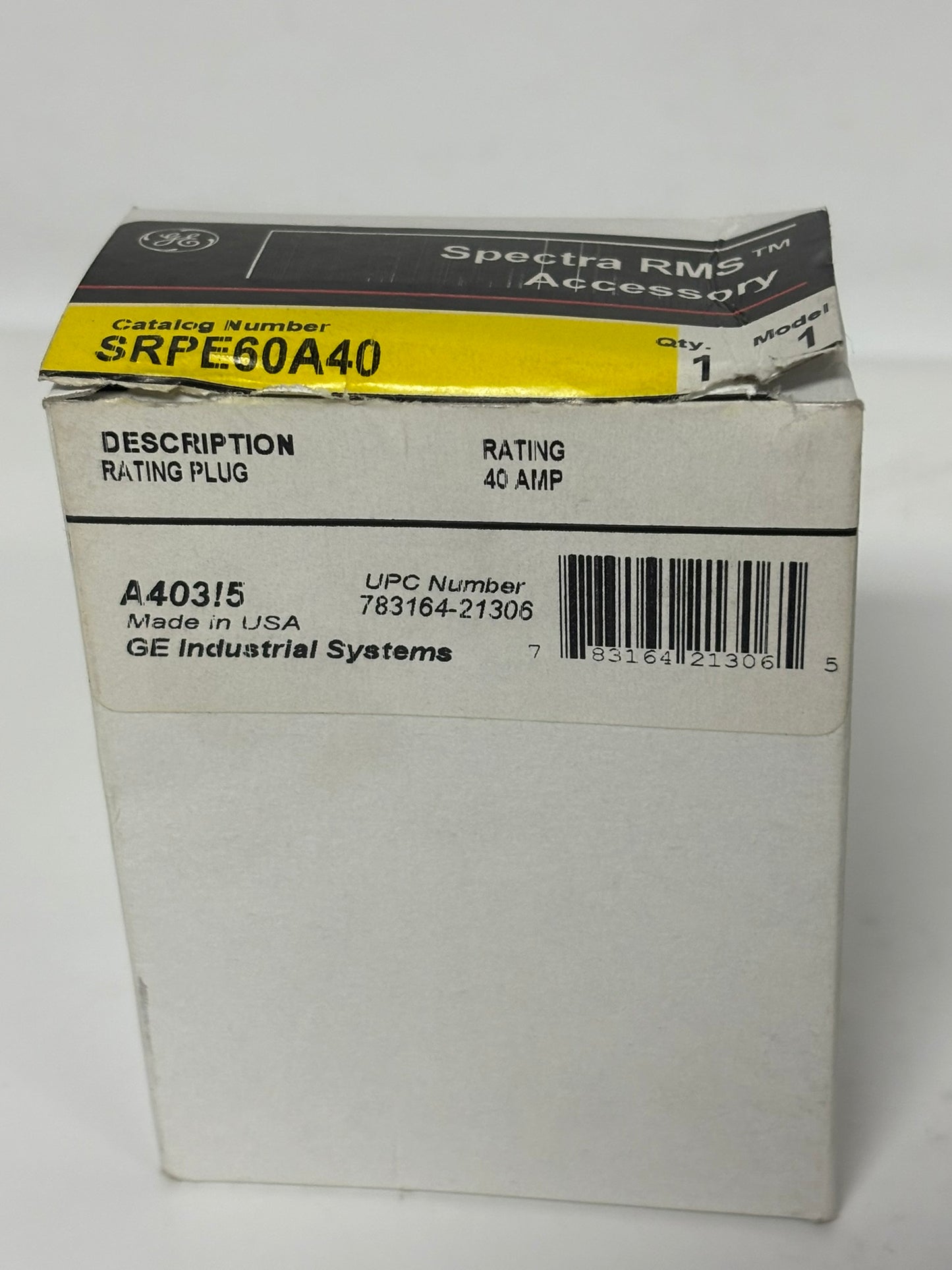New Open Box GE RMS Spectra SRPE60A40 Circuit Breaker Plugs - 40 AMP