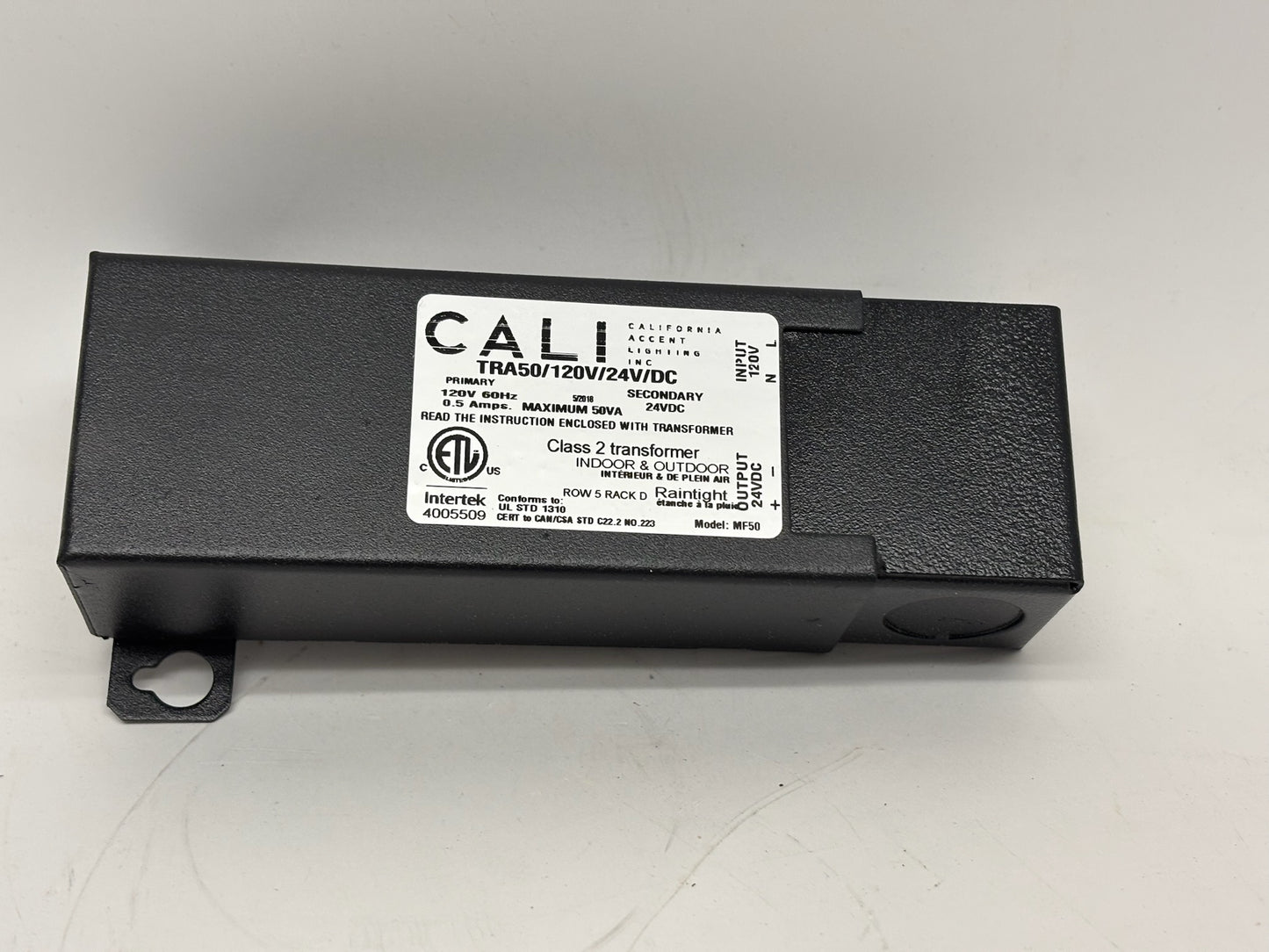 Transformer Cali TRA-50, 120V AC to 24V DC, Encapsulated 50VA Unit