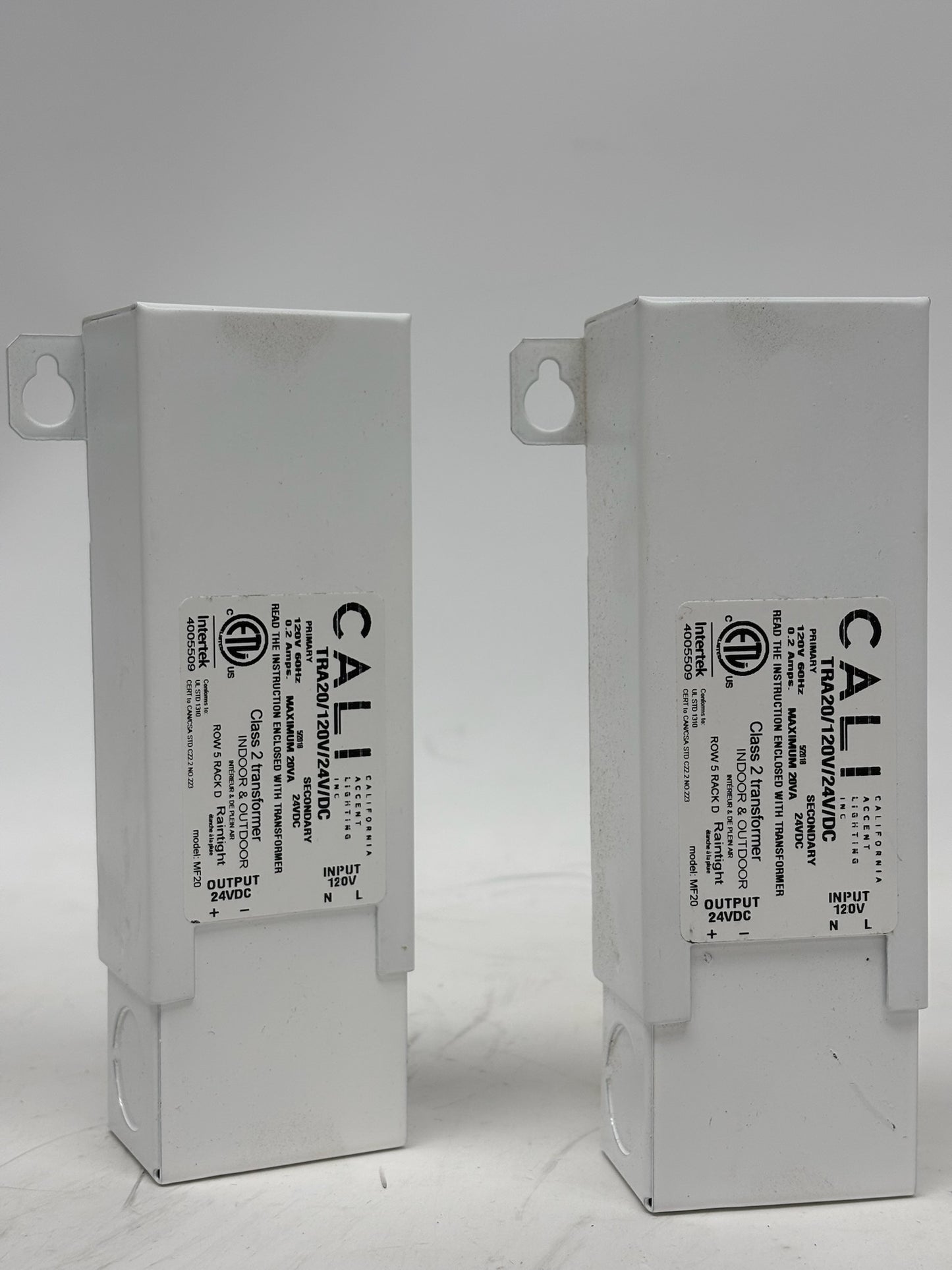 2 PK Transformer Cali TRA-20, 120 V AC to 24 V DC, 20 VA Compact Unit